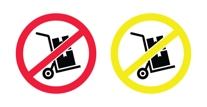 Forklift Restriction Warning Signs: Safety prohibition symbols showing restricted forklift vehicle access. workplace safety, industrial warning, caution sign, warehouse rules, hazard icon.