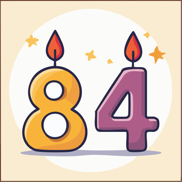 Birthday Candles Number 84