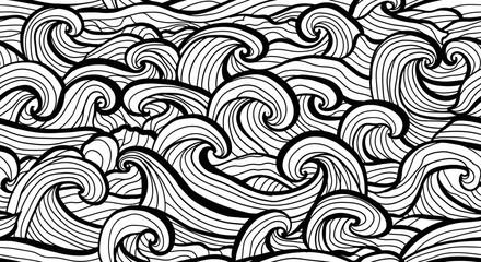 Obraz premium Abstract Black and White Wave Pattern Background Design