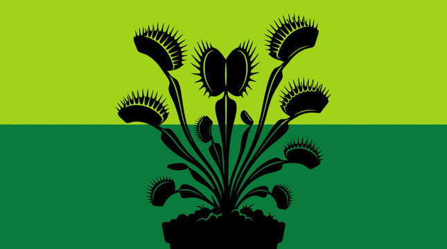 Venus Flytrap Plant Closeup View.