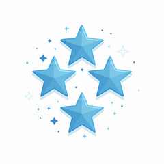 Obraz premium Four Blue Stars with Sparkles