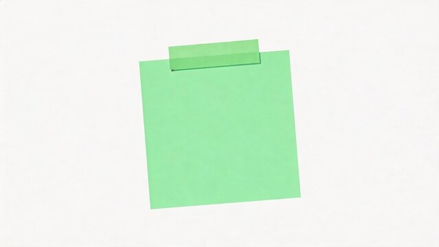Green sticky note on white background