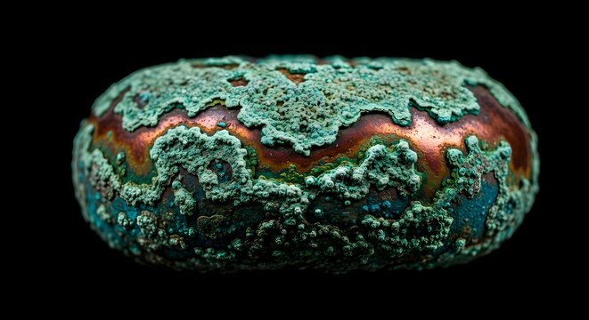 Vibrant Agate Stone Slice with Natural Banding Patterns on Transparent Background