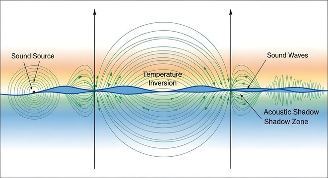 Illustration of Earth's Atmosphere Layers with Sunrise and Environmental Elements