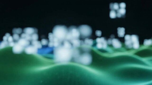 Dynamic abstract waves flowing in a virtual space digital art digital environment futuristic concept