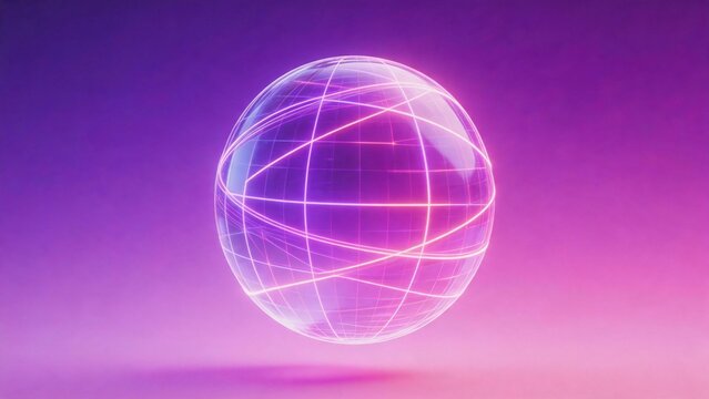 Glowing sphere with grid lines