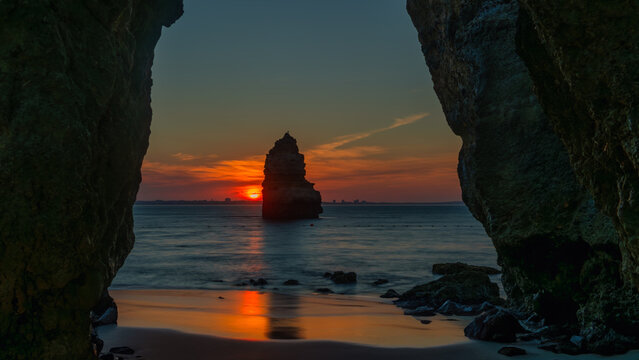 Portugal beach near Lagos, Praia do Camilo Beach