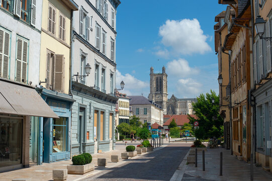Troyes street town France people