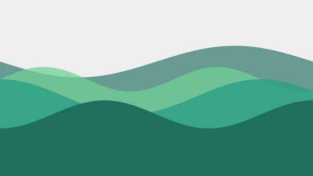 Abstract green layered waves, curved shapes and soft gradient, modern minimalist design for banner, cover, template, presentation