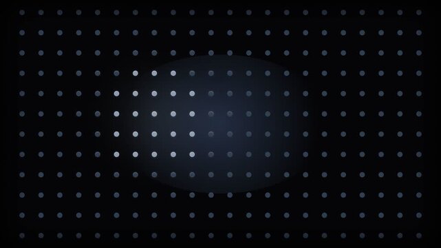 Abstract dark dotted grid with glowing blue center light, modern tech pattern, futuristic corporate design