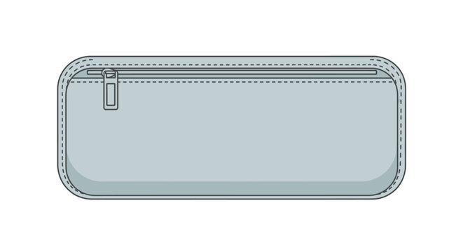 Simple Light Blue Pencil Case Illustration.