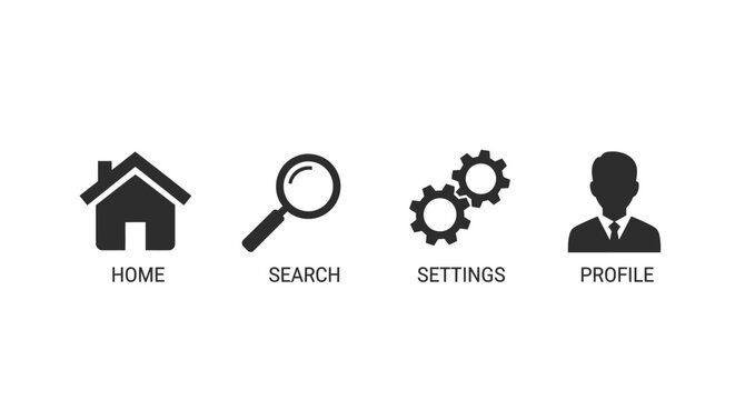 Home Search Settings Profile Icons.