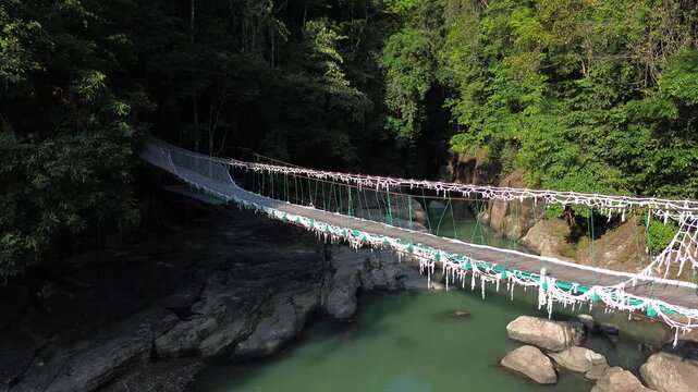 Suspension Bridge in Tropical Forest near Labuan Bajo, Flores, Indonesia