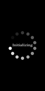 Loading spinner animation: initializing process, waiting, buffering, digital interface