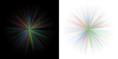 Obraz premium Abstract Radial Burst Background with Colorful Geometric Rays and Circular Light Patterns for Digital Art Design
