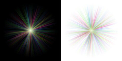 Obraz premium Abstract Radial Light Burst and Colorful Geometric Sunburst Graphic Design Elements for Digital Backgrounds