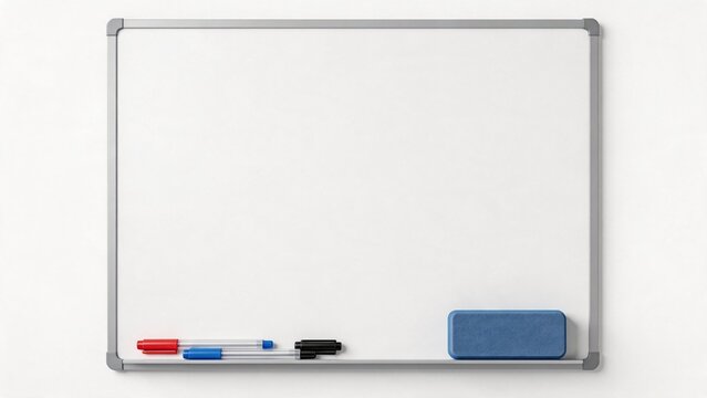 Whiteboard with markers and eraser