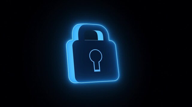 Digital security padlock icon safeguards advanced cloud computing servers. Secure security padlock icon visualizes global data privacy regulations. Cyber security concept using security padlock icon.