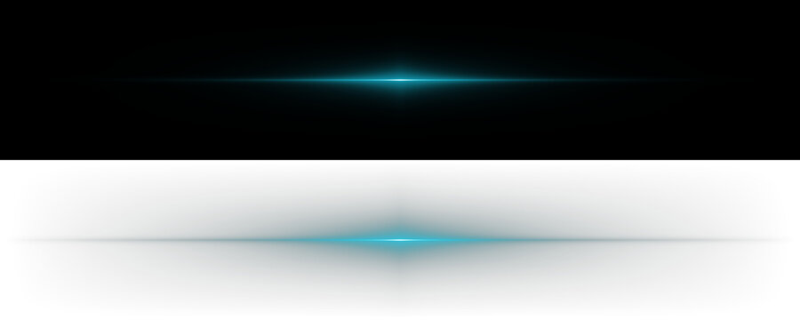 Abstract Cyan Light Streaks Lens Flare Effect on Black Background for Digital Design and Motion Graphics