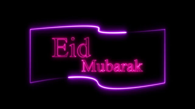 Vibrant typographic design highlights festive Eid Mubarak celebration events. Creative typographic design loops for cultural holiday broadcast video titles. Religious message with typographic design.