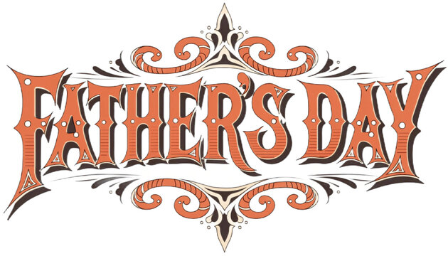 Retro fathers day tattoo style typography EPS vector transparent background