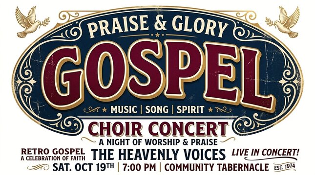 Praise and Glory Gospel Choir Concert featuring The Heavenly Voices a Retro Gospel Celebration of Faith