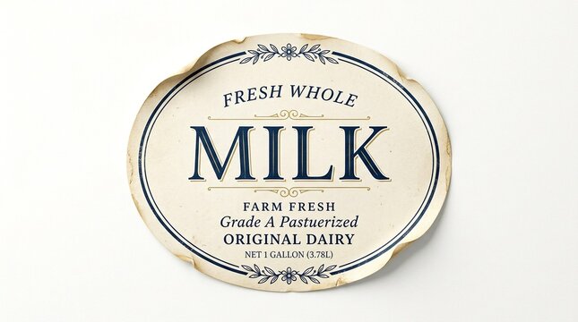 Vintage Milk Label Design Fresh Whole Milk Grade A Pasteurized Original Dairy Net 1 Gallon
