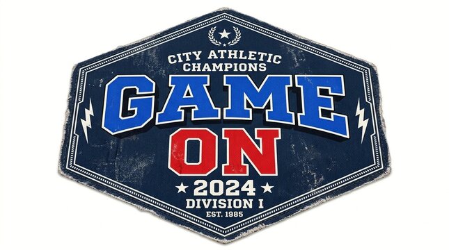 Vintage Style Game On City Athletic Champions Division I 2024 Est 1985 Emblem
