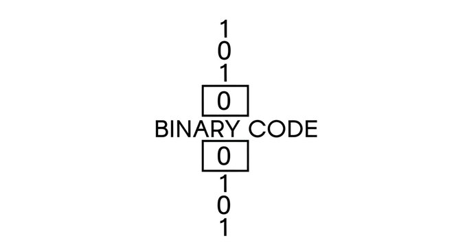 Binary code representation with zeros and ones.
