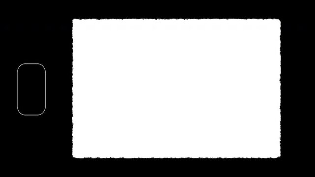Retro Super 8mm film frame border with sprocket hole and transparent alpha channel