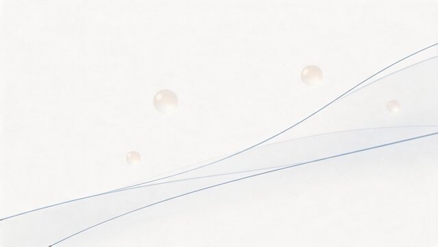 Abstract lines and spheres on white background