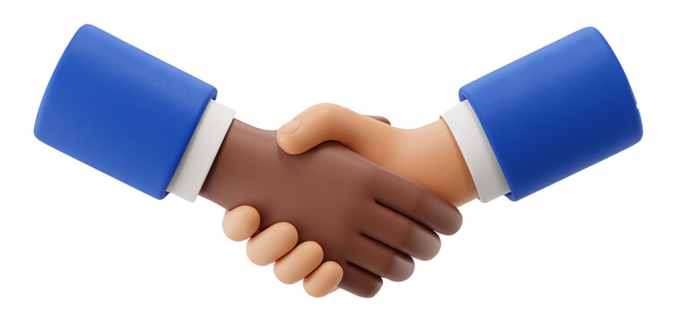 3D Handshake Illustration Symbolizing Corporate Business Partnership and Successful Agreement