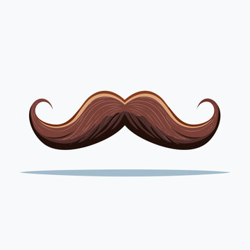Stylized Brown Moustache Illustration