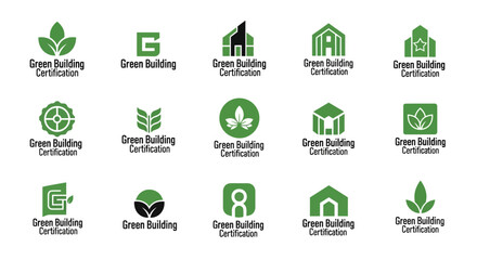 Fototapeta premium Green Building Certification Logos Collection.