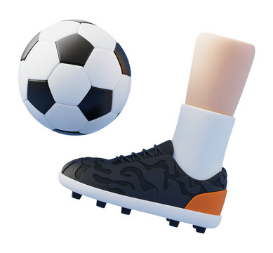 3D Soccer Cleat and Football Graphic Isolated for Sports Design