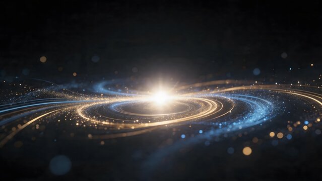 Abstract cosmic swirl with glowing center