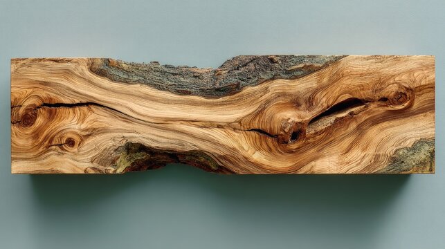 Detailed horizontal wood plank featuring intricate natural knots and aged tree bark textures.