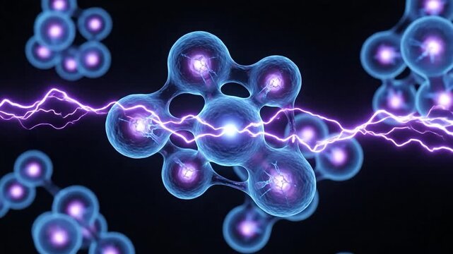 Abstract Glowing Molecular Structure Representing Nanotechnology and Scientific Research Innovation