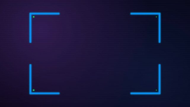 Futuristic motion animation featuring glowing blue neon square borders on dark background for technology and digital design concepts.