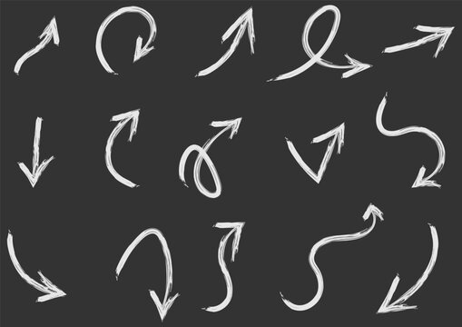 Hand drawn white arrows on for design