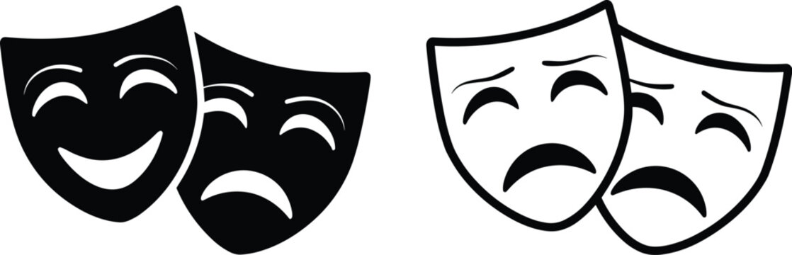 Comedy and Tragedy Theater Masks vector