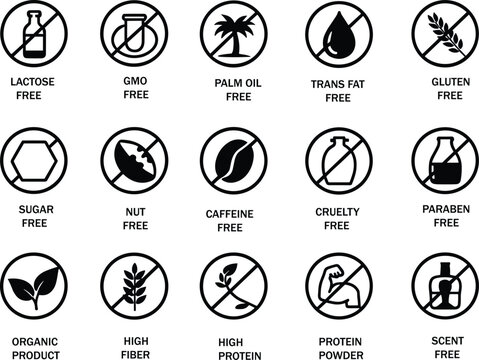 Food and Product Ingredient Free Icons not allowed