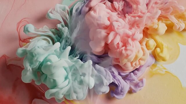 Hello spring with blooming floral blossom in colorful abstract art