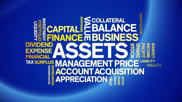 Assets animated word cloud-text design animation tag kinetic typography seamless loop.