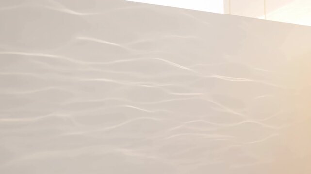 Soft water caustics light reflection on beige wall