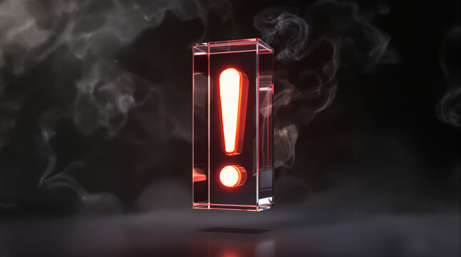 Luxury Glass Warning Symbol Background