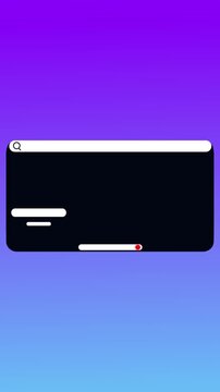 Modern web interface animation on gradient background. Modern web interface digital mockup design. Modern web interface professional software presentation graphic on black.