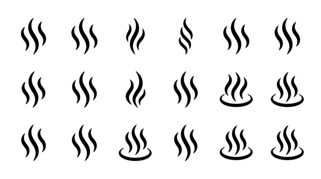 Steam and Hot Food Icon Set