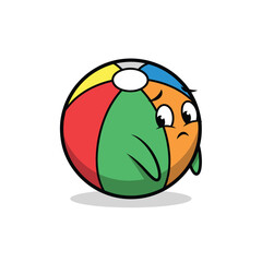 Sad face on a beach ball 1.