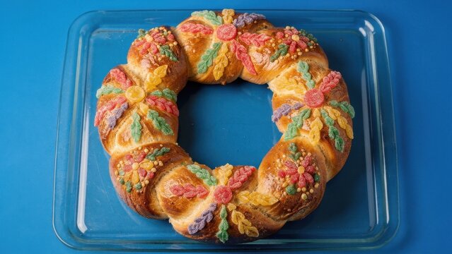Colorful Flower Wreath Bread
